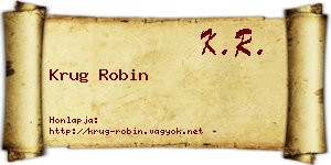 Krug Robin névjegykártya